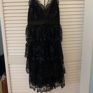 Express Lace Low Back Dress